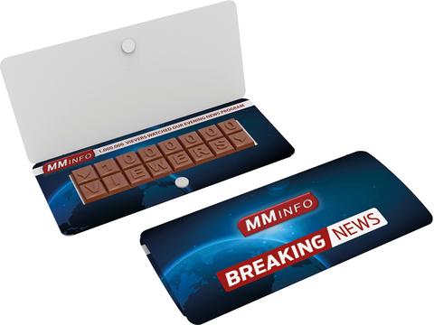 Chocoladetekst in gepersonaliseerde enveloppe - 16 letters
