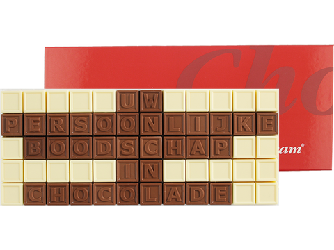 Chocotelegram 60 chocolade letters - eigen tekst