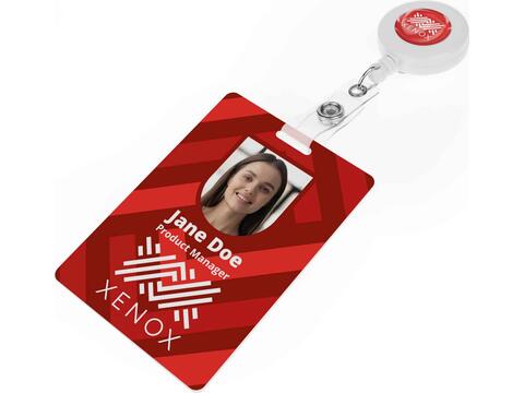 Company Pass Badge 70 x 100 mm rollerclip bedrukken