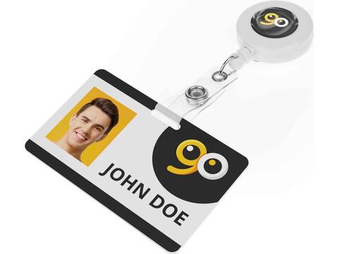 Company Pass Badge 54 x 85 mm + Rollerclip