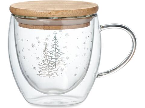 Borosilicaat mok met kerstboom design - 220 ml