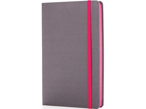 Deluxe stoffen A5 notitieboek met gekleurde zijde