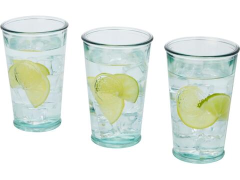 Driedelige glazen set van gerecycled glas - 300 ml