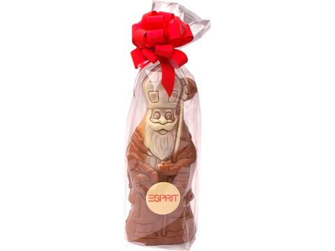 Grote Logo Sint in witte, pure of melk chocolade