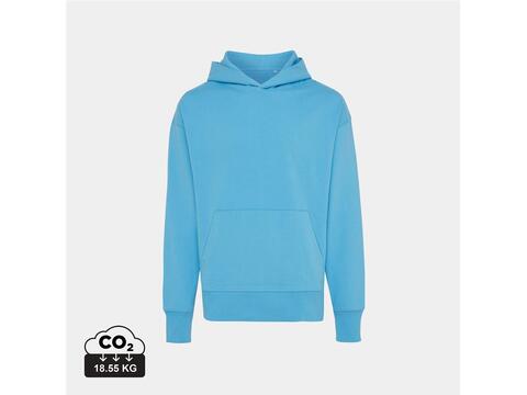 Iqoniq Yoho gerecycled katoen relaxed hoodie blauw