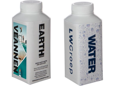 Kartonnen waterfles - 330 ml bedrukken