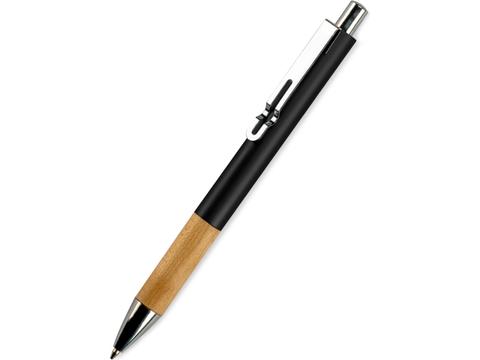 Metalen Pen met Houten Grip-zwart