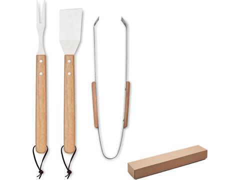 Eikenhouten barbecueset