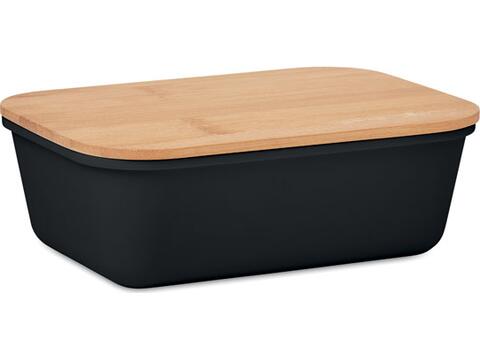 Lunchbox met bamboe deksel 20 x 13,5 x 6,5 cm