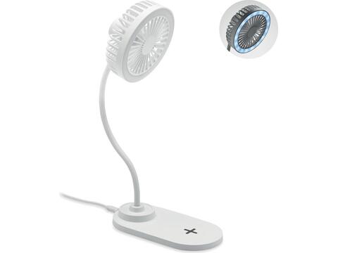 Bureau ventilator en lader voor smartphone