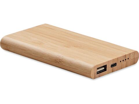 Bamboe powerbank 4000 mAh