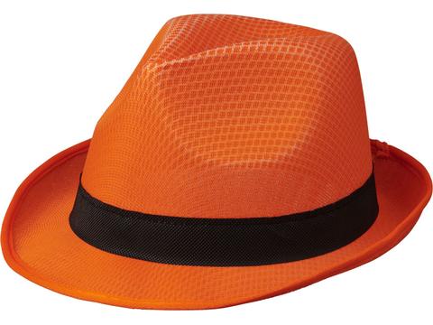 Oranje Trilby hoed met gekleurd lint naar keuze