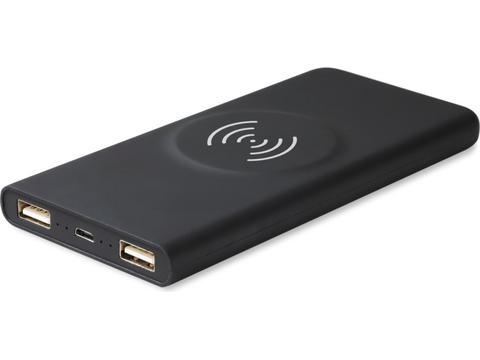 P17 powerbank voorzien van draadloze oplader met oplichtend logo