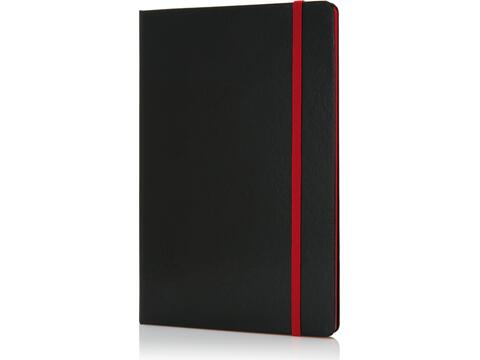 Deluxe hardcover A5 notitieboek met gekleurde zijde