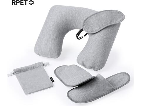 Reisset met ergonomisch nekkussen, slaapmasker en pantoffels