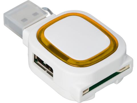 USB-hub met 2 aansluitingen en kaartlezer