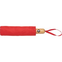 21" Impact AWARE™ RPET 190T bamboo auto open dicht paraplu-rood-gesloten