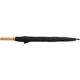 23" Impact AWARE™ RPET 190T auto open bamboe paraplu-zwart-gesloten