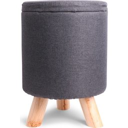 24266 – SENZA Storage Decoration Pouffe Dark Grey