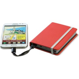 91291 powerbank notitieboek rood