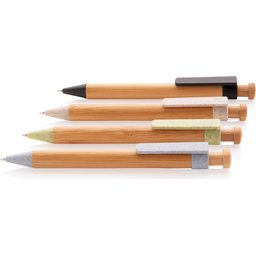Bamboe pen met tarwestro clip -kleuren