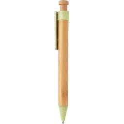 Bamboe pen met tarwestro clip -schuin