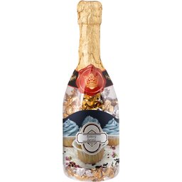 Champagnefles gevuld met snoepjes