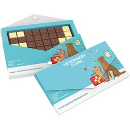Chocoladetekst in gepersonaliseerde enveloppe - 32 letters bedrukken