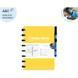 Correctbook - uitwisbare en herbruikbare notitieboek geel