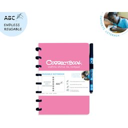 Correctbook - uitwisbare en herbruikbare notitieboek roze