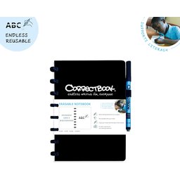 Correctbook - uitwisbare en herbruikbare notitieboek zwart