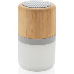 Draadloze bamboe 3W speaker met sfeerlicht bedrukken