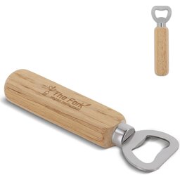 Flesopener met houten handvat