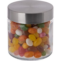 Glazen pot 0,35 liter gevuld met Jelly beans