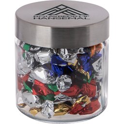 Glazen pot 0,35 liter gevuld met Metallic Sweets bedrukken