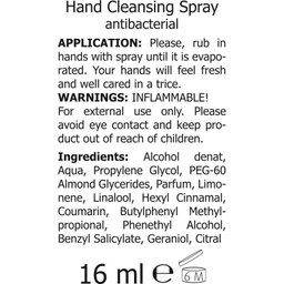 Handreiniging spraycard ingredienten