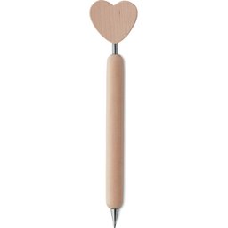 Houten hart pen