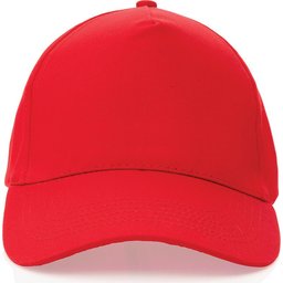 Impact 5 panel 190gr gerecycled katoenen cap met AWARE™ trac-voorzijde rood