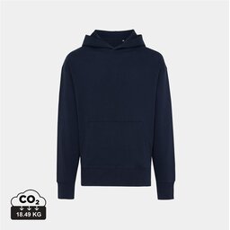 Iqoniq Yoho gerecycled katoen relaxed hoodie navy