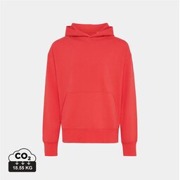 Iqoniq Yoho gerecycled katoen relaxed hoodie rood