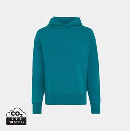 Iqoniq Yoho gerecycled katoen relaxed hoodie verdigris