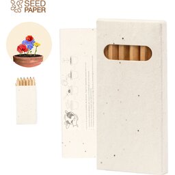 Kleurpotloden set met zaadpapier van bloemen