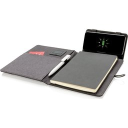 Kyoto notitieboek met 5W draadloze 4.000 mAh powerbank -voorbeeld