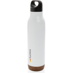 Lekvrije isoleer fles met kurk - 650 ml-wit-gepersonaliseerd