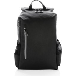 Lima 15" PVC vrije laptop rugzak met RFID & USB-zwart voorzijde