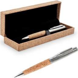 Metalen Pen met Kurk in Geschenkverpakking