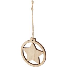 Natall houten kerstster ornament