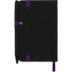 Noir edge klein notitieboek -paars achterzijde