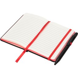 Noir edge klein notitieboek -rood open