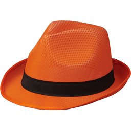 Oranje Trilby hoed met gekleurd lint naar keuze